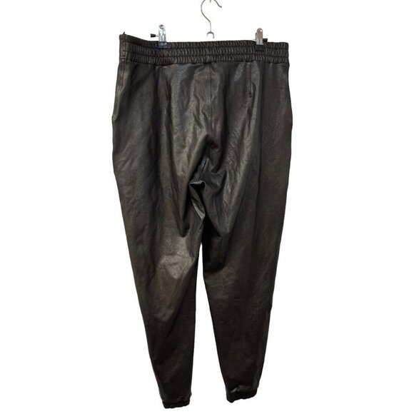 SPANX Black Faux Leather Joggers Women’s Size XL - Picture 7 of 8